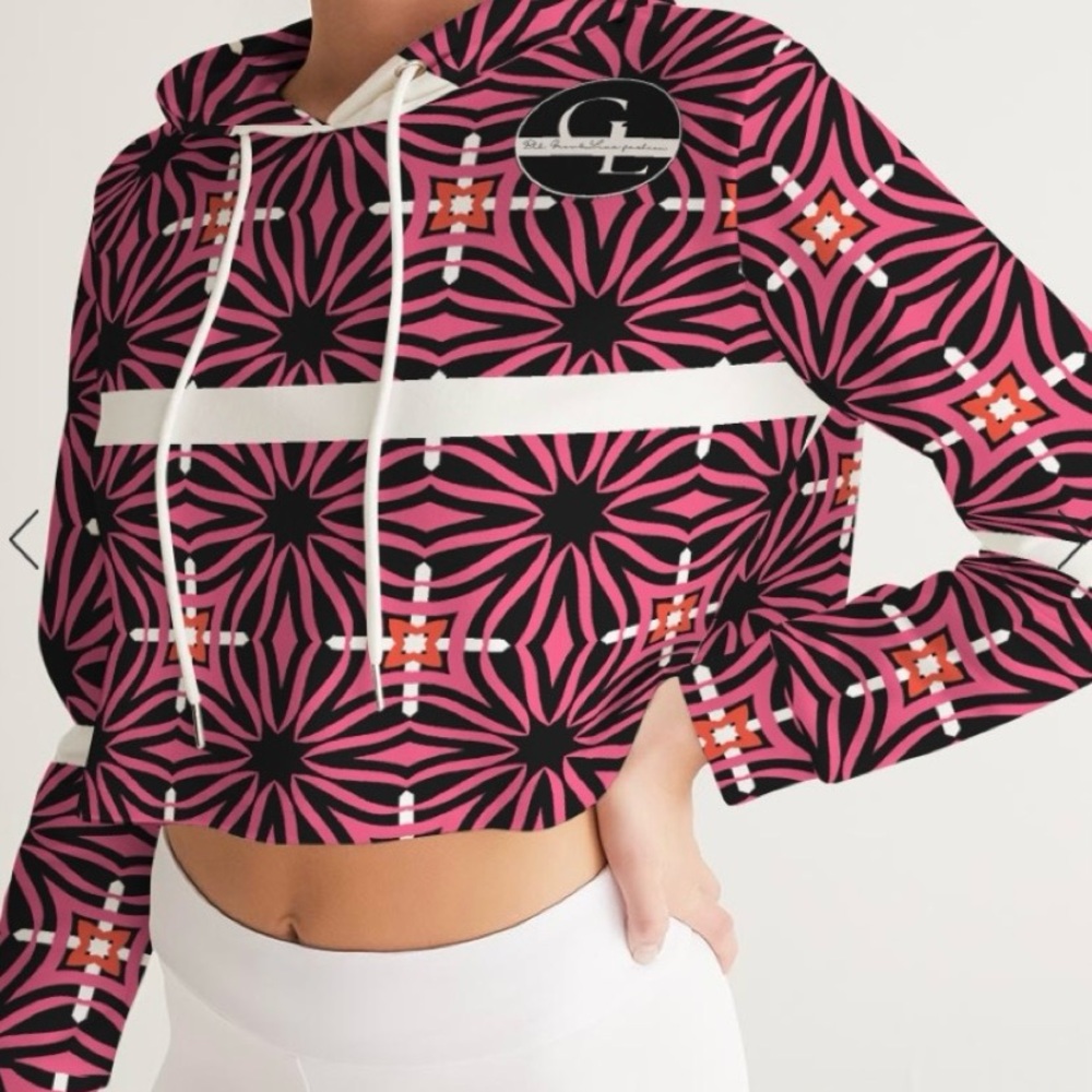 Glamorous Pink Long Sleeve Cropped Sweatshirt